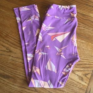 NWOT Lularoe Origami Paper Airplane Leggings OS